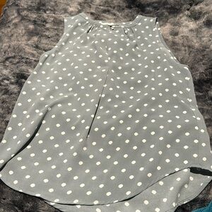 fun2fun, size smalll, gray & white, shell blouse.